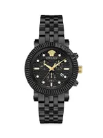 V-Chrono Black Stainless Steel Chronograph Watch