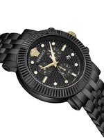 V-Chrono Black Stainless Steel Chronograph Watch