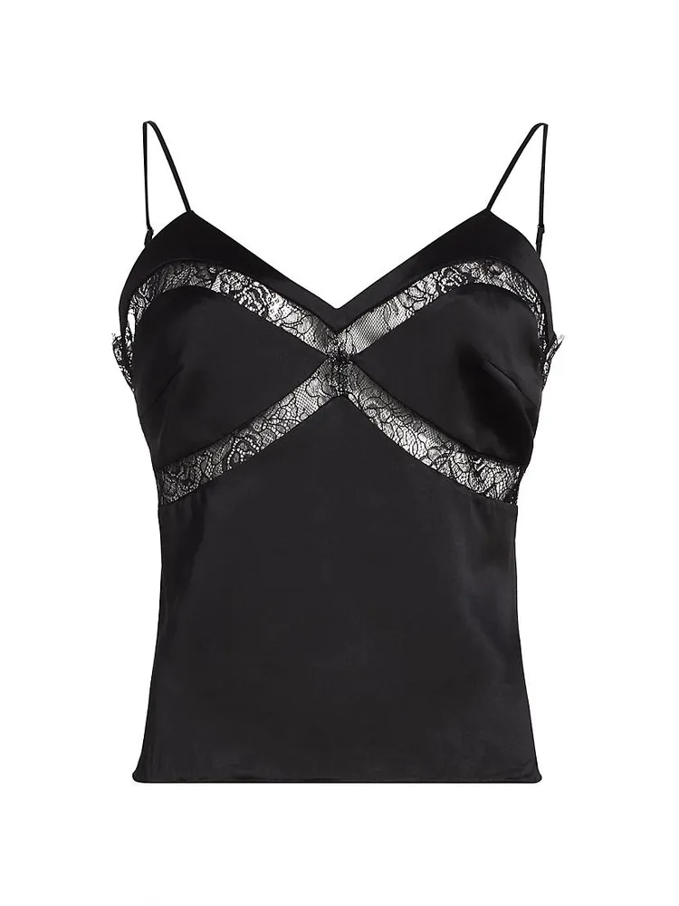 Silk Lace-Paneled Camisole