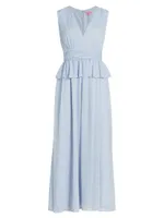 V-Neck Flounce Chiffon Gown