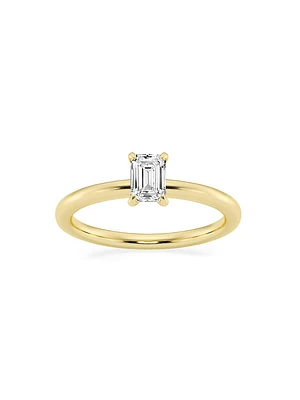 14K Yellow Gold & Emerald-Cut Lab-Grown Diamond Solitaire Ring/0.50-5.00 TCW
