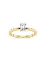 14K Yellow Gold & Emerald-Cut Lab-Grown Diamond Solitaire Ring/0.50-5.00 TCW