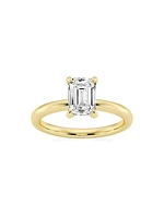 14K Yellow Gold & 1.5 TCW Emerald-Cut Lab-Grown Diamond Engagement Ring