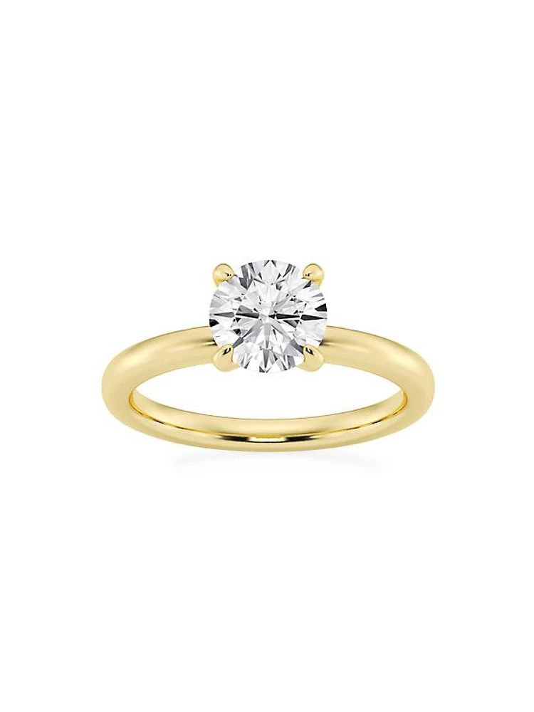 14K Yellow Gold & 1.5 TCW Round Lab-Grown Diamond Engagement Ring