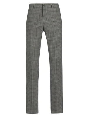 Slim-Fit Plaid Trousers