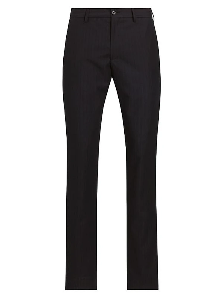 Slim-Fit Pinstriped Trousers