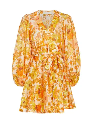 Raie Floral Wrap Minidress