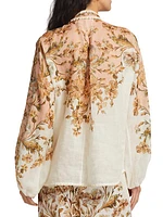 Chintz Tie-Neck Blouse