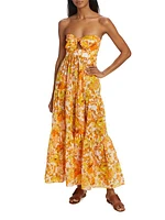 Raie Strapless Tie-Front Maxi Dress