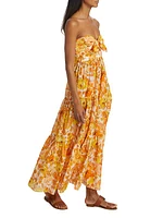 Raie Strapless Tie-Front Maxi Dress