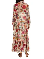 Ginger Tiered Silk Maxi Dress