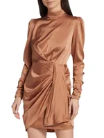 Draped Silk Minidress