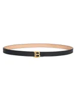 Slim B Croc Leather Belt