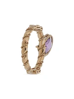 18K Yellow Gold & Amethyst Twisted Ring