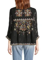 Emelia Embroidered Open-Front Jacket