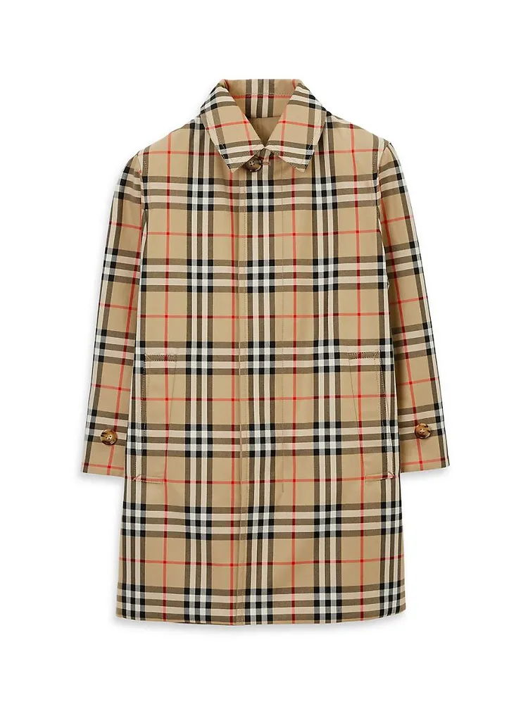 Boy's Reversible Check Car Coat