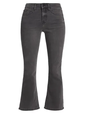 Cropped Low-Rise Kick Flare Jeans