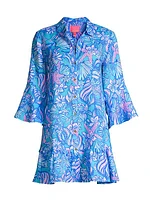 Linley Printed Bell-Sleeve Minidress