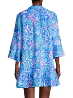 Linley Printed Bell-Sleeve Minidress