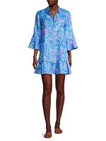 Linley Printed Bell-Sleeve Minidress