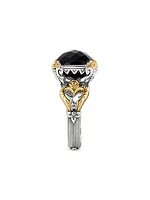 Anthos Solis Sterling Silver, 18K Yellow Gold & Black Onyx Ring