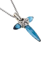 Anthos Blue Spinel Cross Pendant