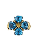 Anthos Prism Silver, 18K Gold & Blue Spinel Ring