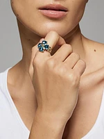 Anthos Prism Silver, 18K Gold & Blue Spinel Ring