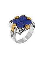 Laconia Sterling Silver, 18K Yellow Gold & Lapis Lazuli Ring