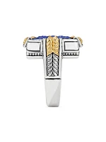 Laconia Sterling Silver, 18K Yellow Gold & Lapis Lazuli Ring