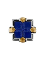 Laconia Sterling Silver, 18K Yellow Gold & Lapis Lazuli Ring