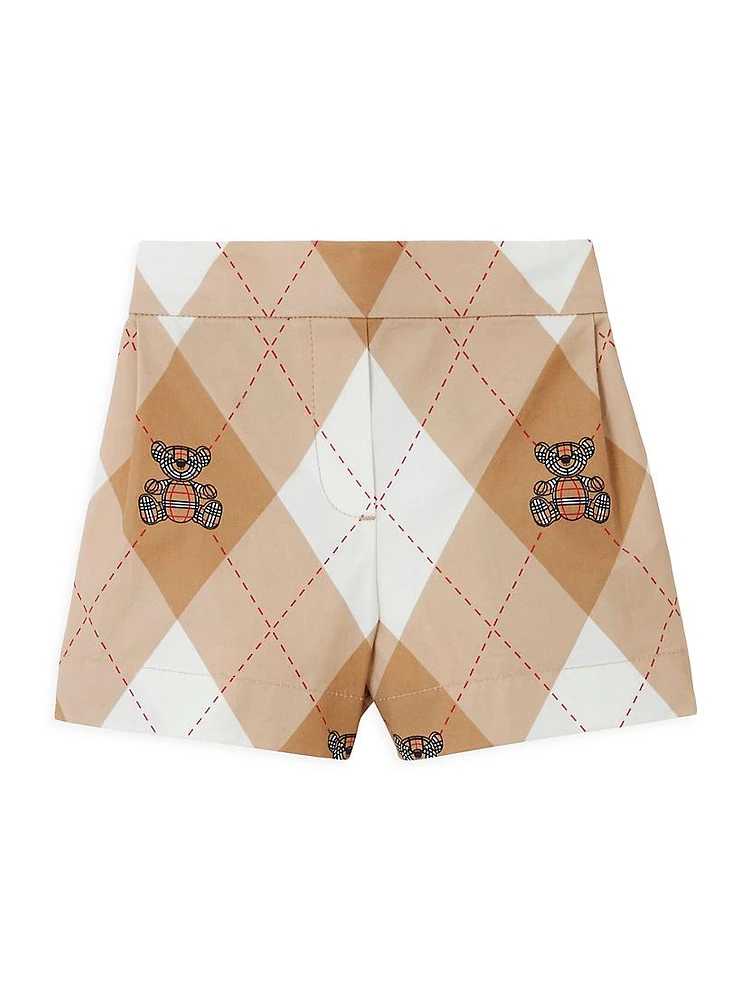 Baby Girl's & Little Nicoletta Thomas Bear Argyle Shorts