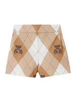 Baby Girl's & Little Nicoletta Thomas Bear Argyle Shorts