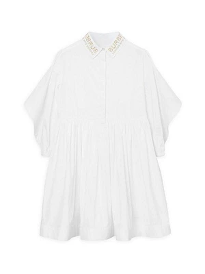 Girl's Cape Cotton Poplin Dress