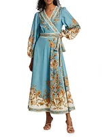 Chintz Cotton Wrap Midi-Dress