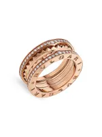 B.ZERO1 18K Rose Gold & Diamond Two-Band Ring