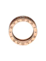 B.ZERO1 18K Rose Gold & Diamond Two-Band Ring