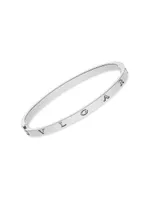 B.zero1 18K White Gold Logo Bangle Bracelet