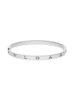 B.zero1 18K White Gold Logo Bangle Bracelet