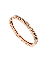 B.zero1 18K Rose Gold & 0.98 TCW Diamond Logo Bangle Bracelet