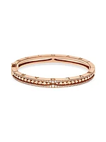 B.zero1 18K Rose Gold & 0.98 TCW Diamond Logo Bangle Bracelet