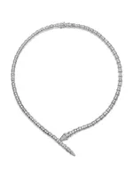 Serpenti Viper 18K White Gold & Diamond Necklace