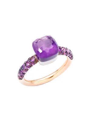 Nudo Classic Petit Two-Tone 18K Gold, Amethyst & Jade Ring