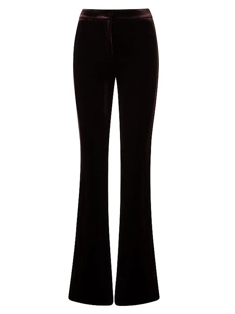 Faris Velvet High-Rise Bootcut Pants