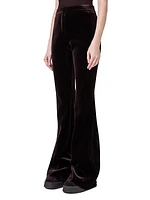 Faris Velvet High-Rise Bootcut Pants