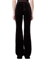 Faris Velvet High-Rise Bootcut Pants