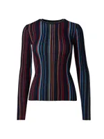 Stripe Wool & Silk-Blend Sweater