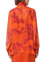 Abraham Flower Silk Georgette Blouse