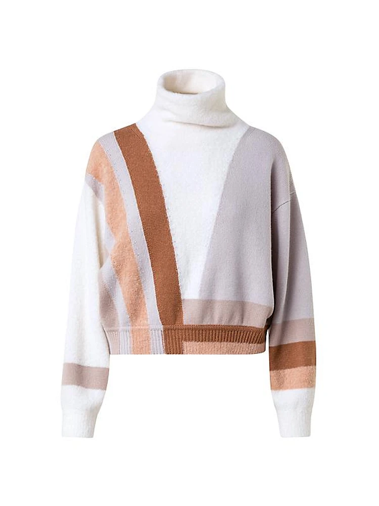 ZigZag Cashmere-Silk Bouclé Sweater