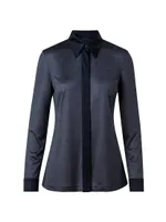 Silk Contrast Trim Shirt